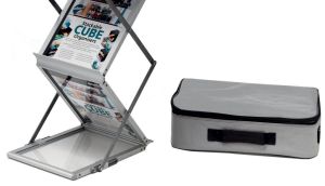 Deflecto folderhouder, op L-voet, ft A4, 7 opbergvakken