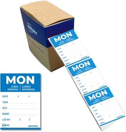 Avery etiketten voedselcodering, maandag