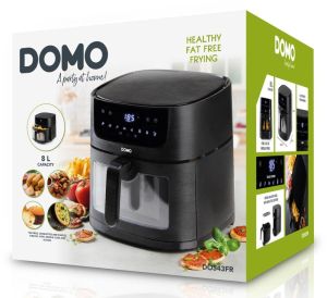 Domo heteluchtfriteuse Deli-Fryer met kijkvenster, 8 l, zwart