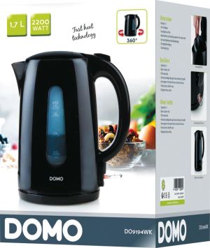 Domo waterkoker 360&deg;, 1,7 liter, zwart