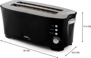 Domo Broodrooster B-Smart, voor 4 sneden brood, zwart