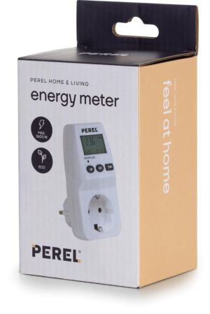 Perel energiemeter, 230 V, 16 A, wit, voor Nederland