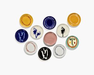 Ottolenghi, Feast Tableware, Ontbijtbord wit, blauwe strepen