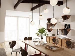 Hangkastje Nordic Tales FLIP Shelf walnoot/wit open