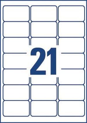 Avery J8160-40 adresetiketten ft 63,5 x 38,1 mm (b x h), 840 etiketten, wit