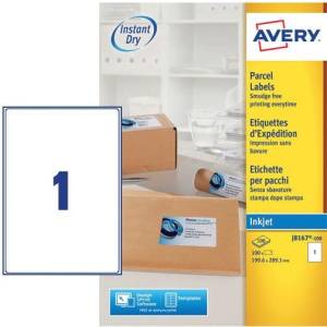 Avery J8167-10 &eacute;tiquettes adresse ft 199,6 x 289,1 mm (b x h), 10 &eacute;tiquettes, blanc