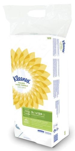 Kleenex papieren handdoeken Ultra, intergevouwen, 2-laags, 124 vellen, pak van 5 stuks