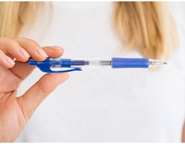 Q-CONNECT balpen, retractable, 0,7 mm, medium punt, blauw