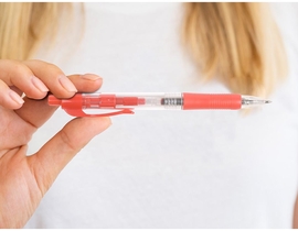 Q-CONNECT balpen, retractable, 0,7 mm, medium punt, rood