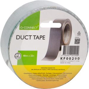 Q-CONNECT ducttape, ft 48 mm X 25 m, zilver