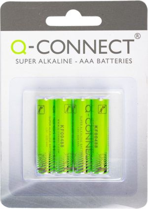 Q-CONNECT batterij, alkaline, AAA, blister van 4 stuks