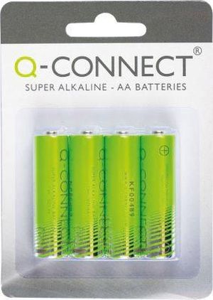 Q-CONNECT batterij, alkaline, AA, blister van 4 stuks
