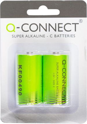 Q-CONNECT batterij, alkaline, C,blister van 2 stuks