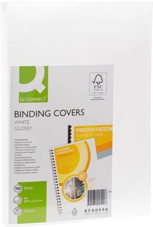 Q-CONNECT covers A4 glanzend wit 250 grams 100 stuks