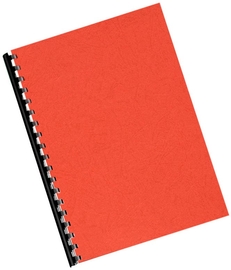 Q-CONNECT couvert A4 grain cuir 250 grammes 100 pi&egrave;ces rouge