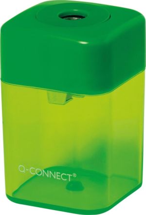 Q-CONNECT potloodslijper, 1 gaats, geassorteerde kleuren