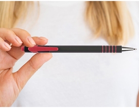 Q-CONNECT stylo Lambda, 0,5 mm, pointe moyenne, rouge