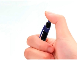 Q-CONNECT stylo Lambda, 0,7 mm, pointe moyenne, bleu