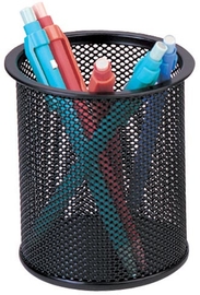 Q-CONNECT pot &agrave; crayons, m&eacute;tal mesh, noir
