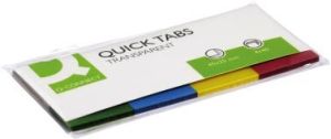 Q-CONNECT Quick Tabs, ft 25 x 45 mm, 4 x 40 onglets, couleurs assorties