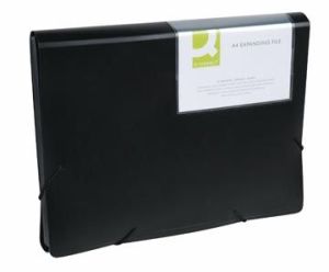 Q-CONNECT trieur, A4, PP, avec 13 compartiments, fermeture &agrave; &eacute;lastiques, noir