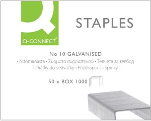 Q-CONNECT nietjes n&deg;10, verzinkt, doosje van 1000 stuks