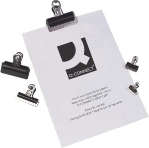 Q-CONNECT bulldogclip, zwart, 25 mm, doos van 10 stuks
