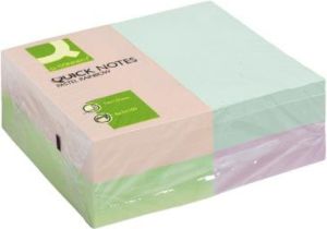 Q-CONNECT Quick Notes, ft 76 x 127 mm, 100 feuilles, paquet de 12 blocs en couleurs pastels