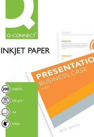 Q-CONNECT papier &agrave; jet d'encre ft A4, 100 g, paquet de 200 feuilles, blanc