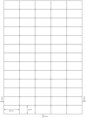 Q-CONNECT &eacute;tiquettes, blanc, coins arrondis, 38,1 x 21,2 mm, 100 feuilles, 65 &eacute;tiquettes par feuille