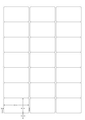 Q-CONNECT etiketten, wit, ronde hoeken, 63,5 x 38,1 mm, 100 vel, 21 etiketten per vel