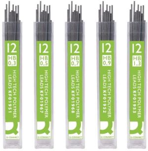 Q-CONNECT potloodstiften 0,5 mm HB etui van 12 stuks