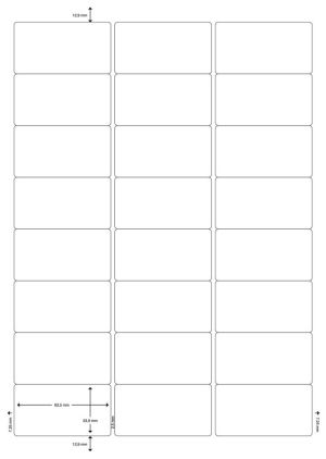 Q-CONNECT &eacute;tiquettes, blanc, coins carr&eacute;s, 63,5 x 33,9 mm, 100 feuilles, 24 &eacute;tiquettes par feuille