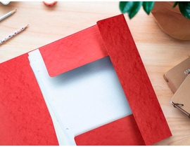 Q-CONNECT elastomap, A4, 3 kleppen en elastieken, karton, rood