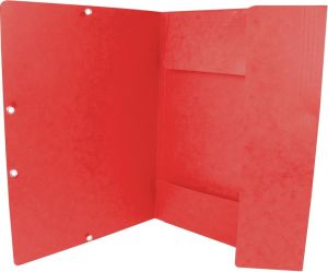 Q-CONNECT farde &agrave; rabats, A4, 3 rabats et &eacute;lastiques, carton, rouge