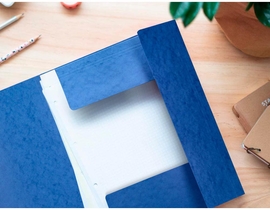 Q-CONNECT elastomap, A4, 3 kleppen en elastieken, karton, blauw