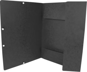 Q-CONNECT farde &agrave; rabats, A4, 3 rabats et &eacute;lastiques, carton, noir