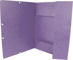 Q-CONNECT farde &agrave; rabats, A4, 3 rabats et &eacute;lastiques, carton, pourpre