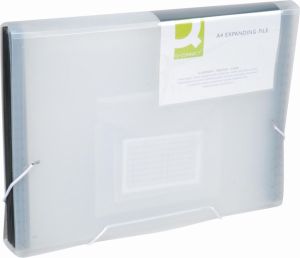 Q-CONNECT trieur, A4, PP transparent, avec 13 compartiments, fermeture &agrave; &eacute;lastiques, transparent