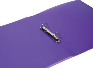 Q-CONNECT ringmap, PP, 2 ringen, 25 mm, transparant paars