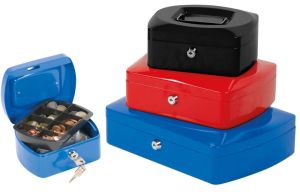 Q-CONNECT coffret &agrave; monnaie, 155 x 120 x 75 mm, noir