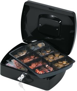 Q-CONNECT coffret &agrave; monnaie, 255 x 200 x 85 mm, noir