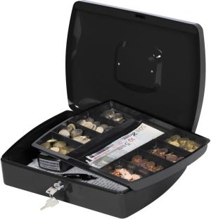 Q-CONNECT coffret &agrave; monnaie, 325 x 235 x 85 mm, noir