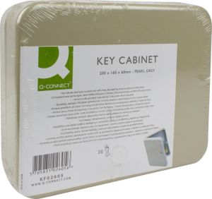 Q-CONNECT sleutelkast voor 20 sleutelhangers grijs