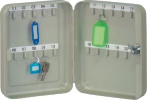 Q-CONNECT sleutelkast voor 20 sleutelhangers grijs