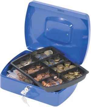Q-CONNECT coffret &agrave; monnaie, 255 x 200 x 85 mm, bleu