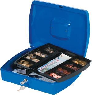 Q-CONNECT coffret &agrave; monnaie, 325 x 235 x 85 mm, bleu