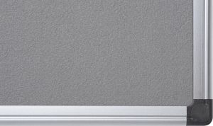 Q-CONNECT textielbord met aluminium frame 60 x 45 cm grijs