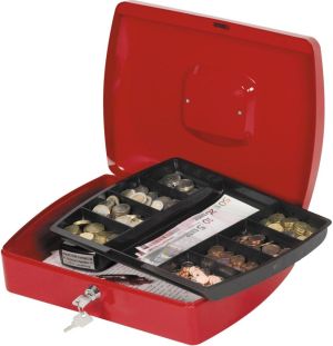 Q-CONNECT coffret &agrave; monnaie, 325 x 235 x 85 mm, rouge