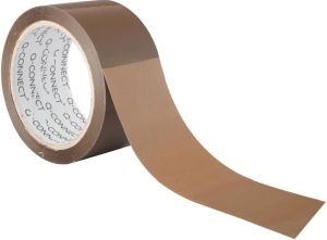 Q-CONNECT stille verpakkingstape, ft 50 mm x 66 m, bruin, pak van 6 rollen